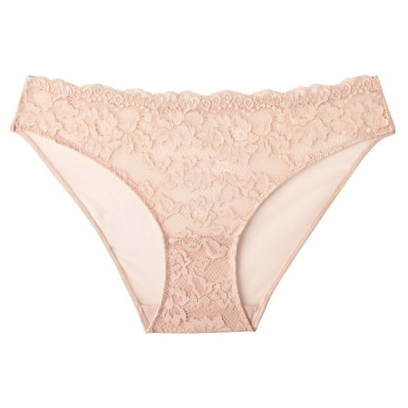 Scyoekwg Womens Thongs Thong Low Waisted Breathable Bikini Underwear Lace Solid Color Ladies Panties Fashion Hipster Panties Underpants(Pink M)