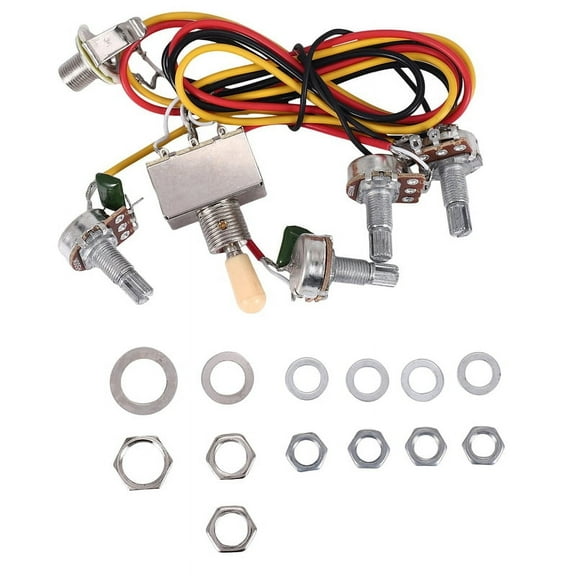 Guitar Wiring Harness Prewired 2 Volumes 2 Tones 4-500k Pots For LP Guitar