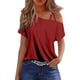 thumbnail image 1 of Puntoco Camisetas sin mangas para mujer Camiseta camisola de manga corta con hombros descubiertos y color liso para mujer Camiseta sin mangas holgada, 1 of 4