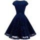 thumbnail image 4 of ICHUANYI Clearance Women Lace Short Sleeves Cocktail Prom Ballgown Vintage Dress(Navy, XL) ICHUANYI WER2023081107697, 4 of 5