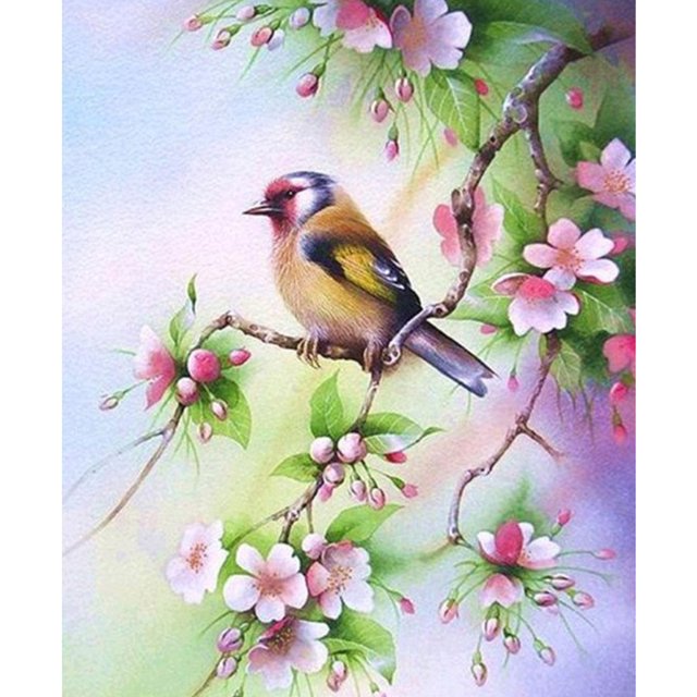 Pintura de diamante (DE6382) 5D DIY Dibujo de pájaro cuadrado 45x60cm FLhrweasw Nuevo