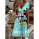 thumbnail image 3 of Vestido mini sexy de manga corta con cuello en V y estampado de amor de Minnie Mouse de Disney para mujer, diseño para exteriores, 3 of 5