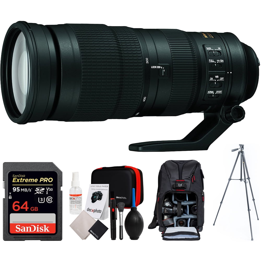 Nikon Af S Fx Full Frame Nikkor 0 500mm F 5 6e Ed Zoom Lens 058 Sandisk 64gb Memory Card Photo Camera Backpack For Cameras Cleaning Kit For Dslr Cameras 60 Video Photography
