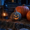 thumbnail image 6 of Halloween Decorations Pumpkin Candle Holder Lantern Vintage Autumn Farmhouse Table Decoration for Fall Home Indoor Outdoor Front Porch Mantel, 6 of 8