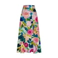 thumbnail image 5 of Women Floral Maxi Skirts Loose Boho Skirts High Waisted Dress with Side Pocket Vacation Beach, 5 of 5