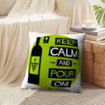 thumbnail image 4 of LALILO Throw Pillow Covers Keep Calm And Flat Quote Drink Wine Cushion Cover 18" x 18", 2 Pack, 4 of 6