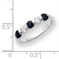 thumbnail image 3 of 14k White Gold 3mm Sapphire Fine Brilliant Diamond Anniversary Band, 3 of 4