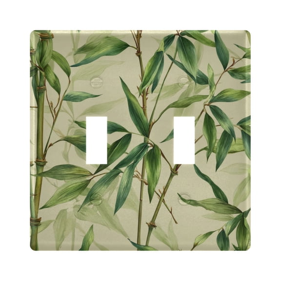 Bamboo Pattern Decorative Light Switch Plates Switch Cover Decorative Wall Plates Ideal for Living Room Kitchen Bedroom and Study