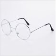 thumbnail image 1 of Espejo plano estilo príncipe sin graduación, gafas de moda vintage con marco redondo artístico para diversas ocasiones, 1 of 5
