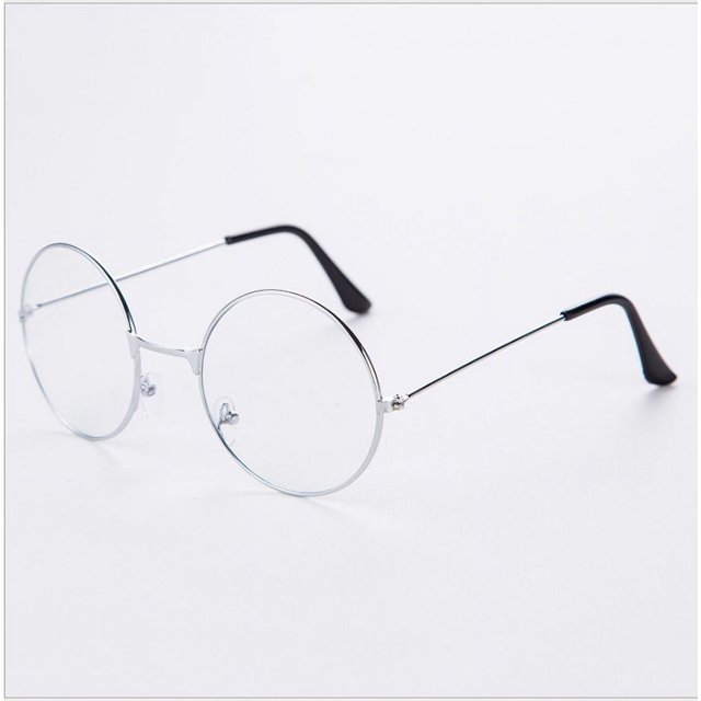 Espejo plano estilo príncipe sin graduación, gafas de moda vintage con marco redondo artístico para diversas ocasiones