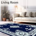 thumbnail image 2 of ODIKA 8'x10' Machine Washable Non-Slip Area Rug, Elegant Paisley Swirl Motif with Vintage Floral Accents and Ornate Details High Traffic Rug, Blue, 483465, 2 of 7
