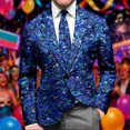 thumbnail image 2 of oqasdz Suit Jacket for Men Sequin Print Long Sleeve Jacket Modern Tuxedo Alternative Comfort Loose Fit Sport Coat Party Evening Wedding Prom, 2 of 4