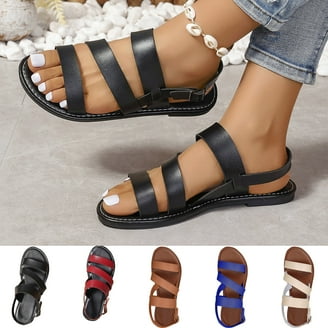 Akiihool Platform Sandals Women Dressy Casual T Strap Dress Sandals,  Adjustable Ankle Buckle Dress Thong Sandals with Strappy for Women Summer  Wedding (Black,9) - Walmart.com