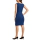 thumbnail image 3 of Vestido de Sheath sin mangas para mujer INSPIRE CHIC, con cuello barco, vestido para el trabajo, azul oscuro, 2XL, 3 of 6