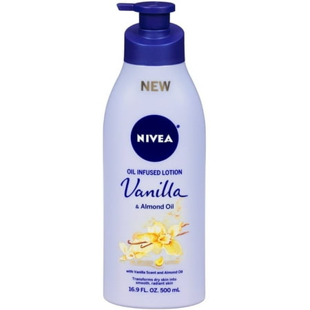 NIVEA Oil Infused Body Lotion, Vanilla and Almond Oil 16.9 oz (Pack of 2)