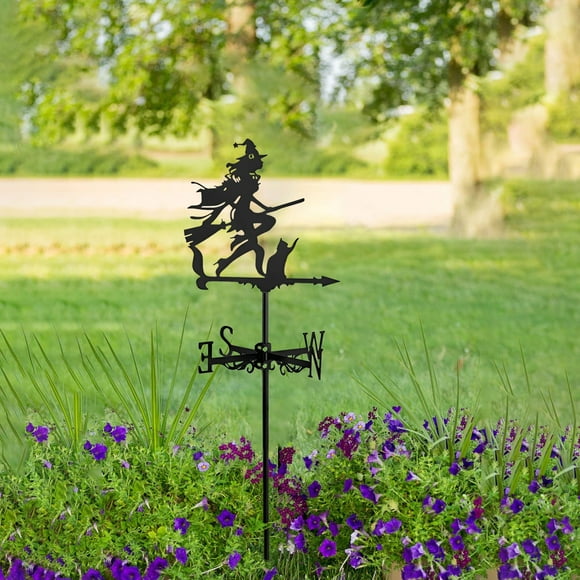 Riforla Girouette pour le Jardin Girouettes en Métal Indicateurs de Direction du Vent avec Ornement Girouettes Montage sur Toit pour Cour Jardin Cour Décorations Girouettes Noir