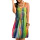 thumbnail image 3 of Vestido corto con estampado de teñido anudado Vestido plisado sin mangas, naranja azul, M Advancent AP002087-34, 3 of 7