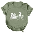 thumbnail image 1 of Pxiakgy Liquidation! T-Shirts de Pâques Col Rond pour Femmes Joyeuses Pâques Lapin avec Lunettes Blouse Décontractée Graphique Printemps Hauts Colorés Tee Femmes Topseaster Manches Courtes Chemise Décontractée Mode Verte m, 1 of 5