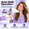 thumbnail image 5 of NEXPURE Salon Hair Dryer, 1875W Ionic Blow Dryer with Diffuser and Concentrator, Fast Drying Low Noise, 3 Heat & 2 Speed Settings, White, 5 of 10