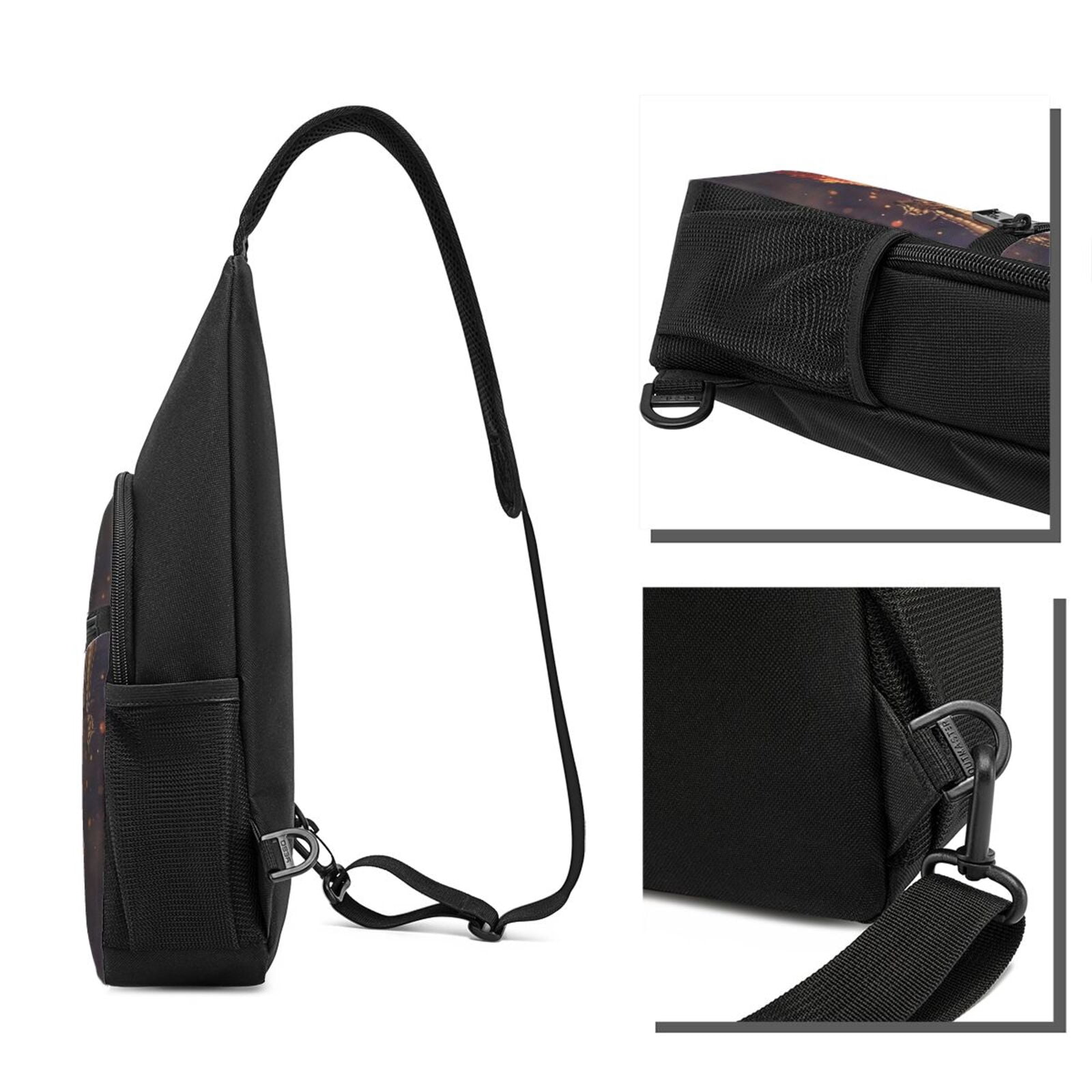 Xecao's Butterfly Sitting on a Flower Print Sling Bag: A Versatile Chest, Shoulder, and Crossbody Backpack for Casual Days Out, Perfect for Both Men and Women