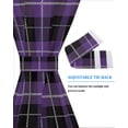 thumbnail image 4 of Purple Black Buffalo Check Blackout Curtains, French Door Curtains for Door Window, Farmhouse Modern Plaid Privacy Drapery for Patio/Sidelight Doors, 1 Panel with Tieback, 54 x 72 Inches, 4 of 6