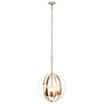 thumbnail image 3 of 3-Light 18" Adjustable Industrial Globe Hanging Metal And Clear Glass Ceiling Pendant For Kitchen, Rose Gold, 3 of 3