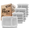 thumbnail image 1 of Freshware Contenants de Préparation de Repas [Lot de 21] à 2 Compartiments avec Couvercles, Contenants de Rangement pour Aliments, Boîte Bento, Sans BPA, Empilables, Compatibles Micro-Ondes/lave-Vaisselle/congélateur (32 oz), 1 of 8