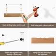 thumbnail image 4 of Coat Rack Wall Mount with Hidden Hooks, Wall Hooks with Shelf, Wall Key Holder Mount Wooden Shelf Entryway Hooks for Bedroom Bathroom for Hanging Coats Hats Dog Leashes Bags Towels, 4 of 7