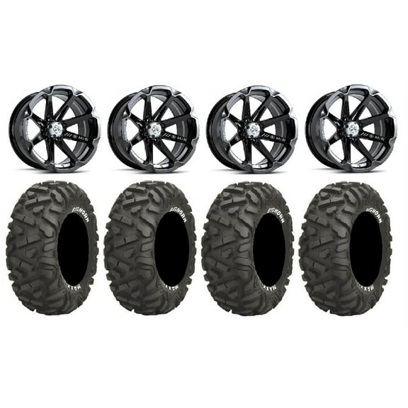 MSA Black Diesel 14" UTV Wheels 30" BigHorn Tires Polaris RZR XP 1000 / PRO XP / Ranger XP 900/1000
