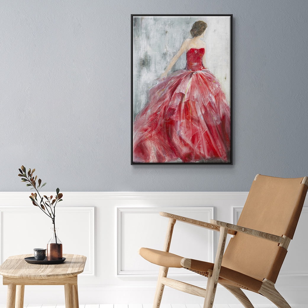 Redowa Framed Premium Gallery Wrapped Canvas - Ready to Hang - 17 x 25 - Black Floating Frame