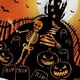 thumbnail image 4 of Cortina de ducha de Halloween para baño, color naranja, esqueleto de Halloween., 4 of 5