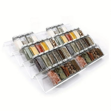 ACDANC Spice Rack,Adjustable Acrylic Seasoning Organizer with Tiered Design for Spice Jars