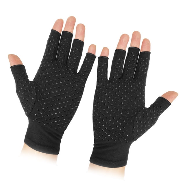 Guantes de medio dedo, 1 par de guantes de compresión para artritis, guantes de ciclismo de medio dedo, diseño revolucionario
