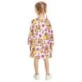thumbnail image 3 of Girls' long-sleeved dress Capybara Lemon Flower Girls' A-line dress with ribbed cuffs Soft and comfortable, 3 of 6