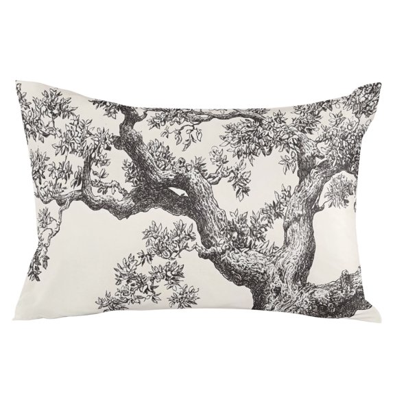 Vintage Botanical Throw Pillow Cover 20 x 36 Inch Decorative Pillow Cover Antique Foliage Tree Rustic Lumbar Pillowcase Seasonal Rectangle Cushion Case for Couch Sofa Bed Living Room