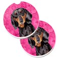 thumbnail image 1 of Ensemble de Sous-Verres de Voiture Porte-Gobelet 2 Teckels Roses, 1 of 1