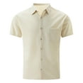 thumbnail image 3 of Xunlbb Mens Shirt Men'S Clothing Under $10 Men's Solid Color Chest Pocket Button Casual Short Sleeved Shirt Short Sleeved Lapel Top/shirt, S-3XL, 3 of 8