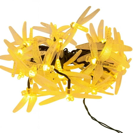 Elegani Solar Dragonfly String Lights – 30 LED Outdoor Garden Décor with 8 Light Modes-Warm White