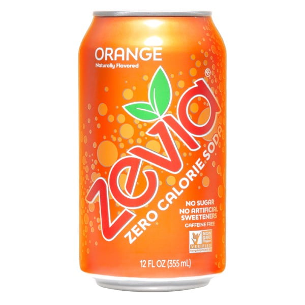 Zevia All Natural Orange Soda 12 oz Cans Pack of 24