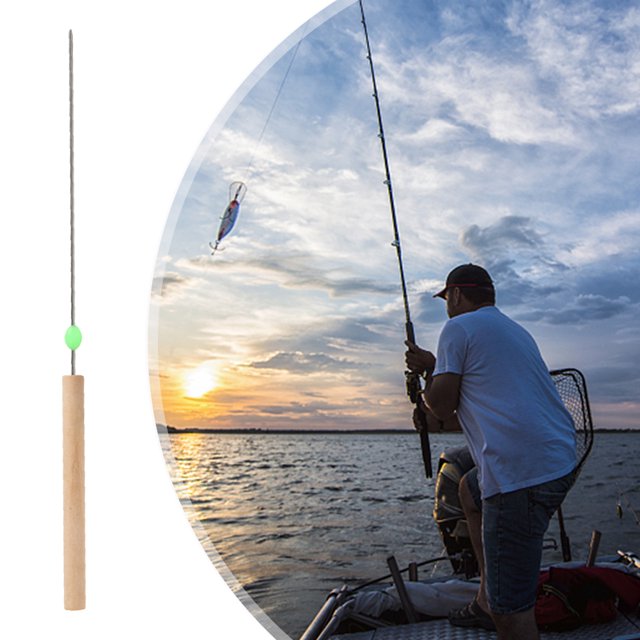 Agujas para aparejos de cebo Aguja de ventilación para peces portátil con cuentas iluminadas para pesca en agua dulce y salada