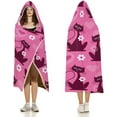 thumbnail image 3 of Cartoon Cat Pattern Wearable Blanket Hoodie Cloak Hooded Blankets Softest Warmth Throw Blanket for Girls Womens Kids, 3 of 6