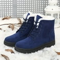 thumbnail image 4 of Mepaouo Winter Snow Boots for Women Warm Hiking Combat Ankle Booties Suede Lace up Work Flat Shoes, 4 of 6