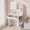White, variant on 26.4" Small Vanity Desk with Mirror and Lights, NEORIVER Makeup Vanity Set for Girls with Adapter, 3 Color Adjustable Lighting, Compact Beauty Table for Bedroom