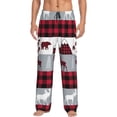 thumbnail image 1 of Balery Buffalo Plaid Forest Pantalones de pijama para hombre, pijama ultraligero, pantalón de descanso-3X-Large, 1 of 6