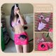 thumbnail image 2 of Traje de baño Sanrio Hello Kitty, Bikini KT de piel negra de dibujos animados de Anime Y2K, traje de baño de reunión en el pecho pequeño para chica picante, conjunto de tres piezas, 2 of 4
