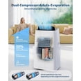 thumbnail image 4 of Lumiparty 14,000 BTU Portable Air Conditioner w/ Remote, AC Unit for Up to 750 Sq.Ft, Cool/Dehumidifier/Fan, Quiet LCD Display, Child Lock, White, 4 of 7