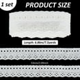 thumbnail image 2 of 7.5 Yards Eyelet Cotton Lace Trim 2-1/8 inch Wide White Floral Cotton Lace Ribbon Wavy Edge Cotton Lace Floral Eyelet Lace Trim for Dresses Clothes Sewing DIY Crafts Making Decor, 2 of 6
