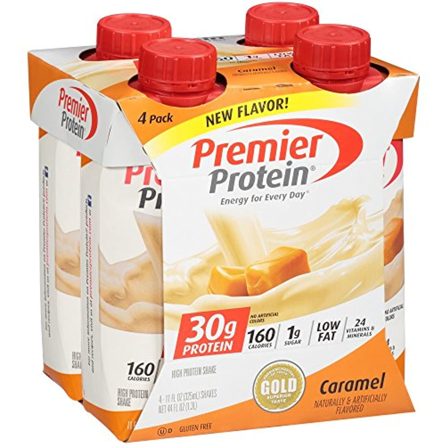 Premier Protein 30G Protein Shakes, Caramel, 11 Fluid Ounces, 4 Count