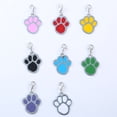 thumbnail image 3 of relayinert Collier Pendentif en Acier Inoxydable avec Empreinte de Patte de Chien Chat Mignon Rouge, 3 of 6