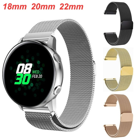 Gostoto 18mm 20mm 22mm General Watch Band Stainless Steel Magnetic Absorption Loop Metal Mesh Watch Band Quick Release Strap Replacement Bracelet Strap